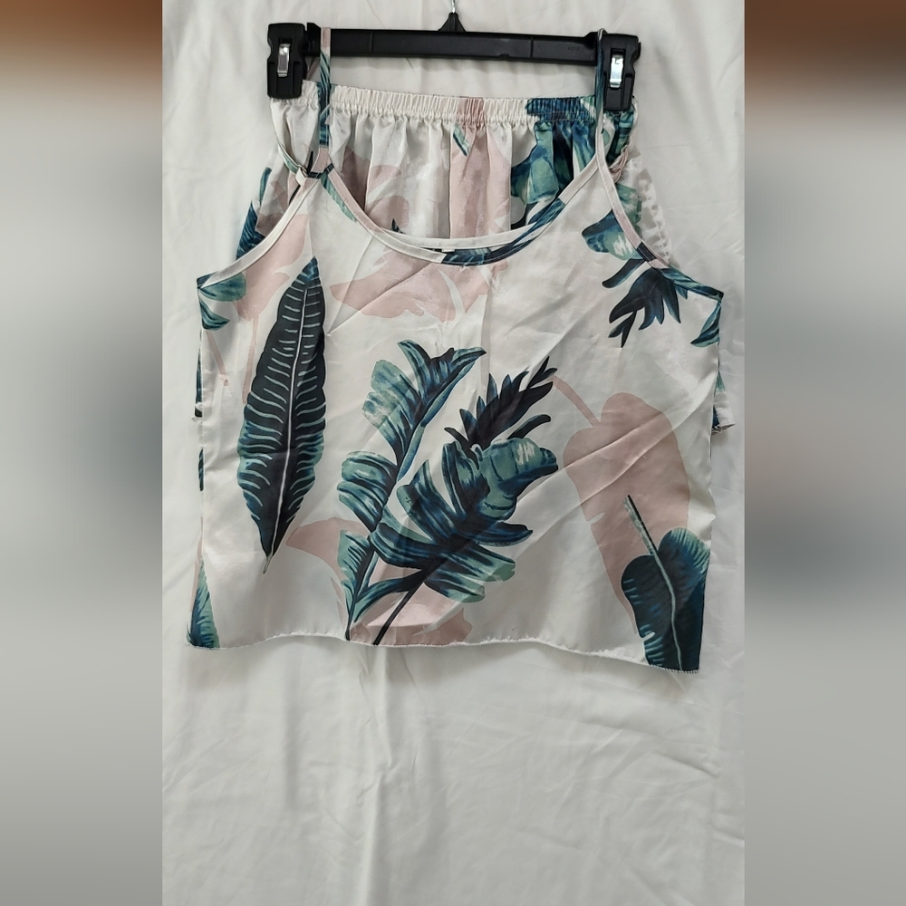Tropical Leaf Print Women's Top